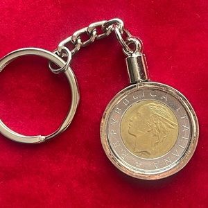 Boho unique Italian coin key chain